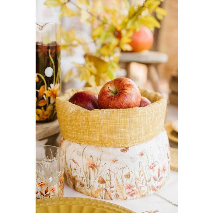 NUVOLE DI STOFFA Cestino Portapane in Cotone "GIARDINO D'AUTUNNO"