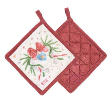 NUVOLE DI STOFFA Presina Natalizia in Cotone "LA GIOSTRA DI AMELIE" con Cavalli e Fiocchi