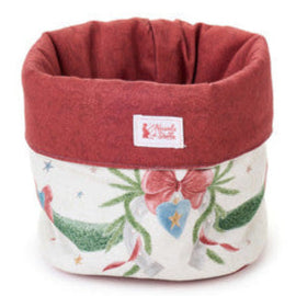 NUVOLE DI STOFFA Cestino Natalizio in Cotone "LA GIOSTRA DI AMELIE" con Fiocchi