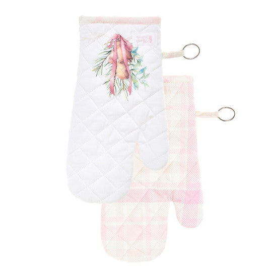 NUVOLE DI STOFFA Guantone in Cotone con Campana " DARLING " Rosa