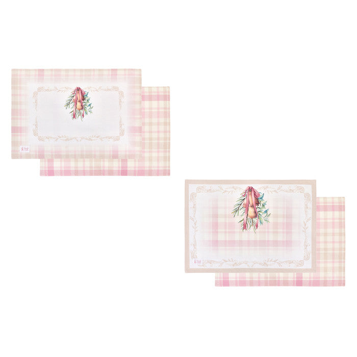 NUVOLE DI STOFFA Tovaglietta Rosa in Cotone con Campane " DARLING " Rosa