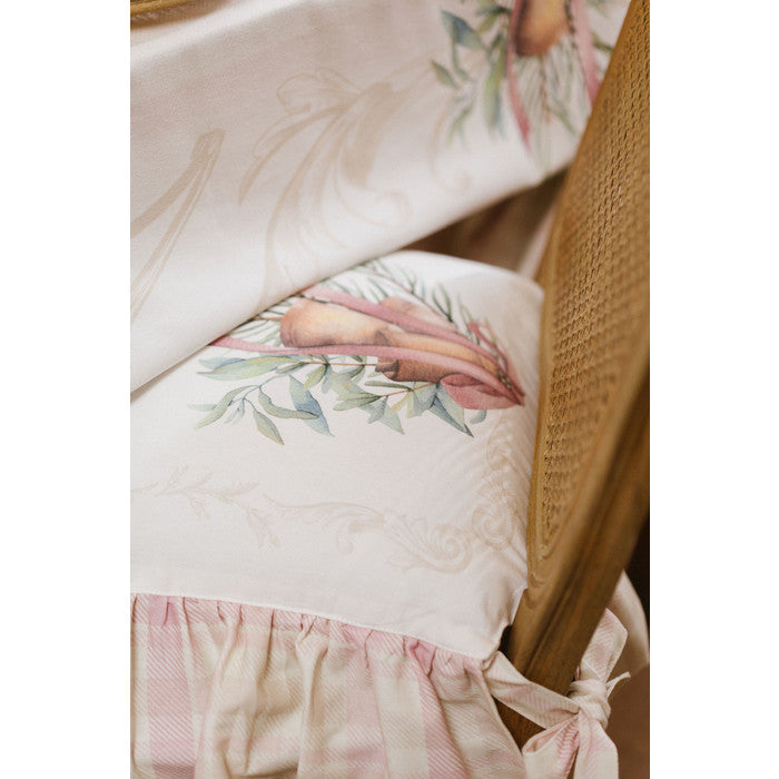 NUVOLE DI STOFFA Set 6 Cuscini Sedia in Cotone con Gala e Campane " DARLING " Rosa