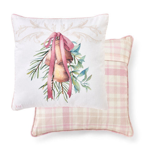 NUVOLE DI STOFFA Cuscino in Cotone con Campane " DARLING " Rosa