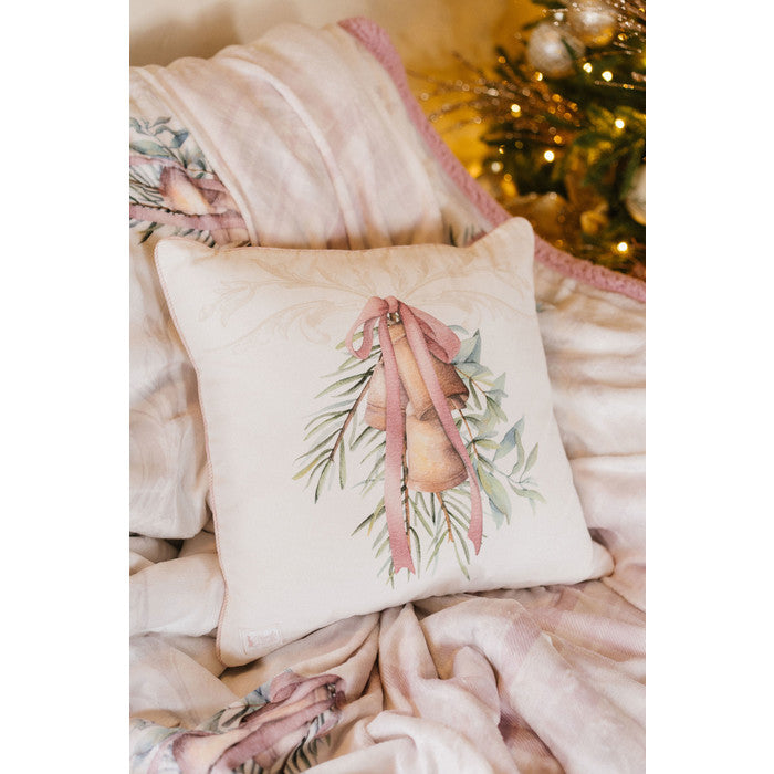 NUVOLE DI STOFFA Cuscino in Cotone con Campane " DARLING " Rosa