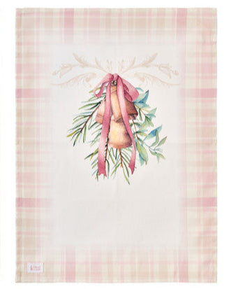 NUVOLE DI STOFFA Canovaccio in Cotone con Campane " DARLING " Rosa