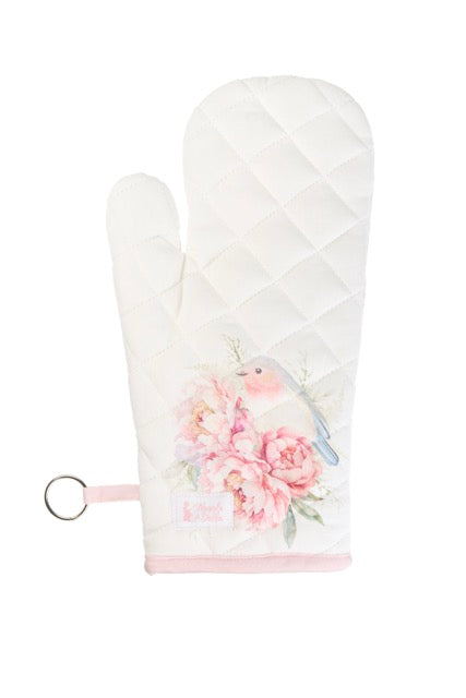 NUVOLE DI STOFFA Guantone in Cotone con Farfalla/Uccellino "FIORIRÀ"