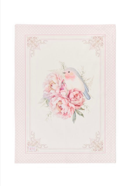 NUVOLE DI STOFFA Canovaccio in Cotone con Farfalla/Uccellino "FIORIRÀ"