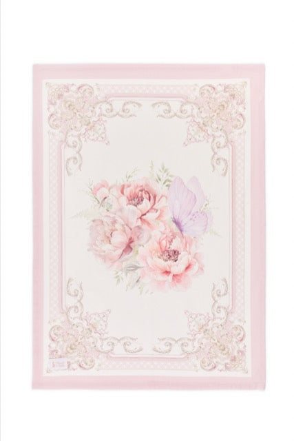 NUVOLE DI STOFFA Canovaccio in Cotone con Farfalla/Uccellino "FIORIRÀ"