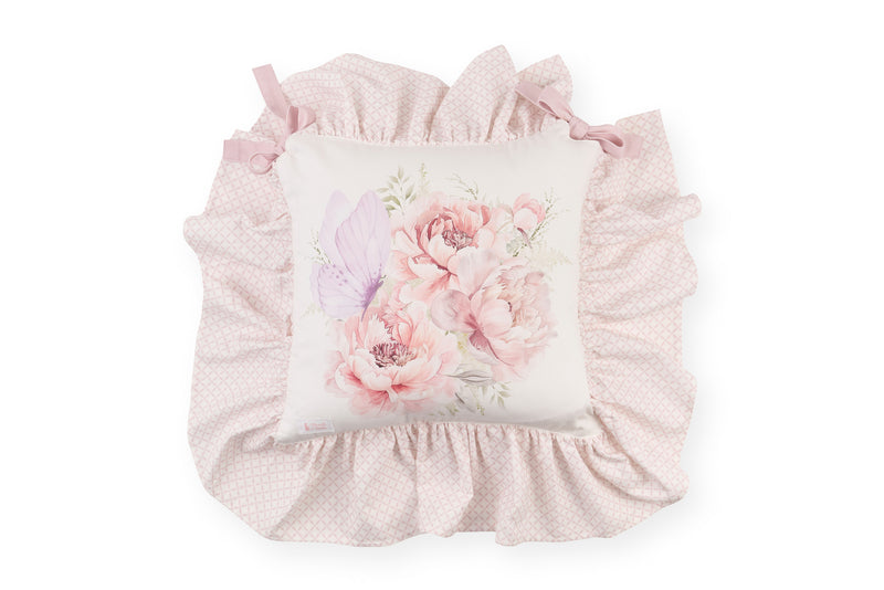 NUVOLE DI STOFFA Set 6 Cuscini Sedia con Farfalla e Stampa Floreale "FIORIRÀ"