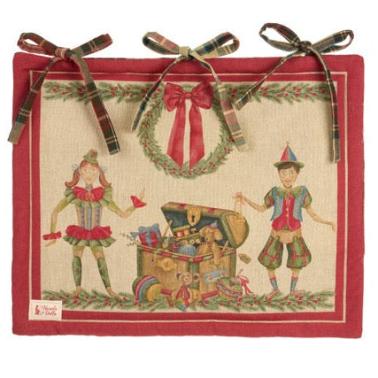 NUVOLE DI STOFFA Copriforno Natalizio in Cotone "VINTAGE TOYS" 42 x 35 CM