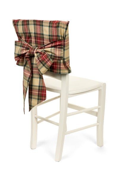 NUVOLE DI STOFFA Coprisedia Tartan "VINTAGE TOYS" 50 x 30 cm
