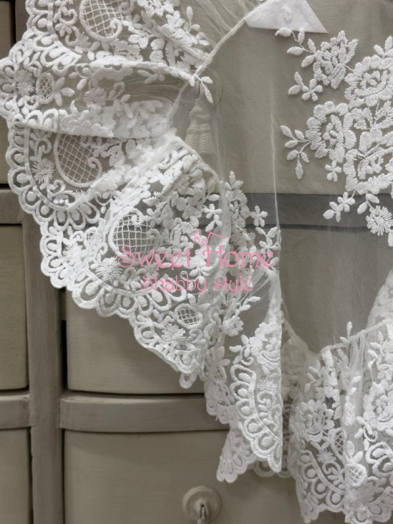 CHEZ MOI Centrino in Pizzo " VOLANT PROVENZA " Naturale