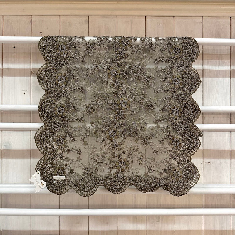 FIORI DI LENA Runner in Pizzo Marroncino