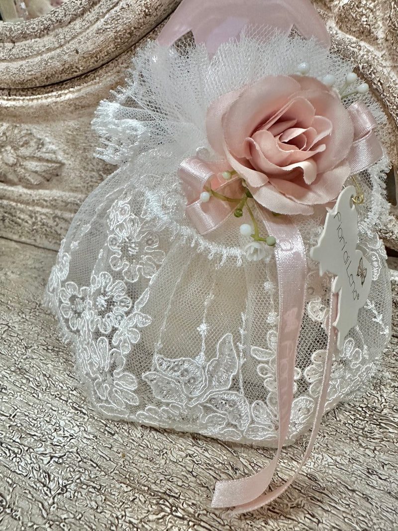 FIORI DI LENA Ballerina in Plexiglas con Abito in Pizzo e Saponetta Profumata 200g