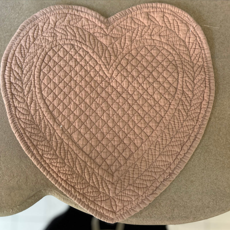 BLANC MARICLÒ Tovaglietta Cuore Rosa in Cotone