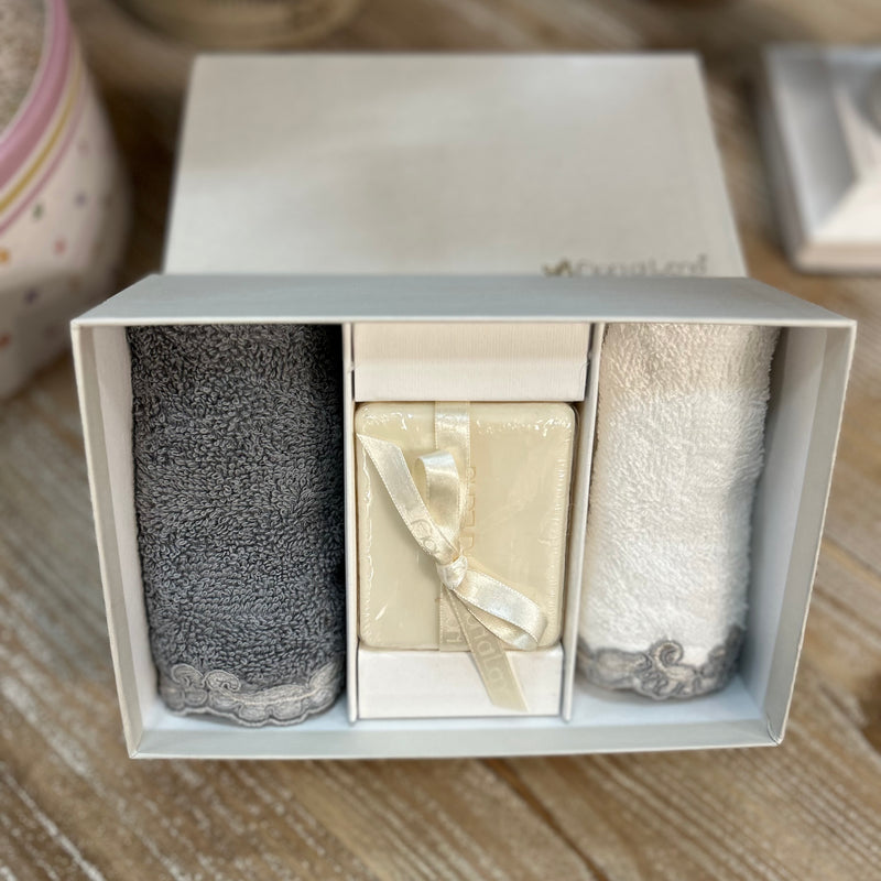 FIORI DI LENA Scatola Grande con Lavette e Saponetta