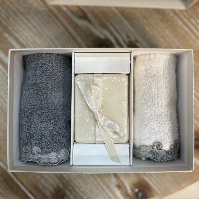 FIORI DI LENA Scatola Grande con Lavette e Saponetta