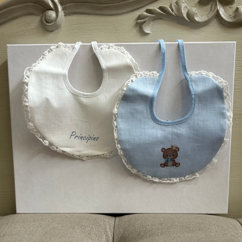 FIORI DI LENA Set da due Bavette in Lino e Pizzo