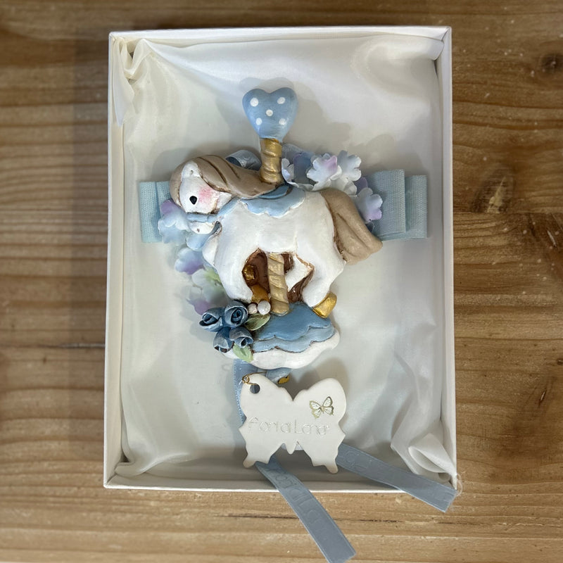 FIORI DI LENA Decorazione Cavallo da Appendere in Ceramica