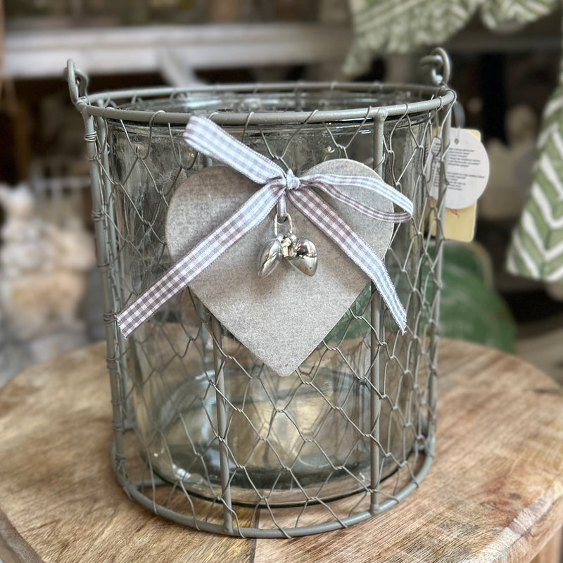 CLAYRE & EEF Lanterna Porta Candela con Cuore in Legno