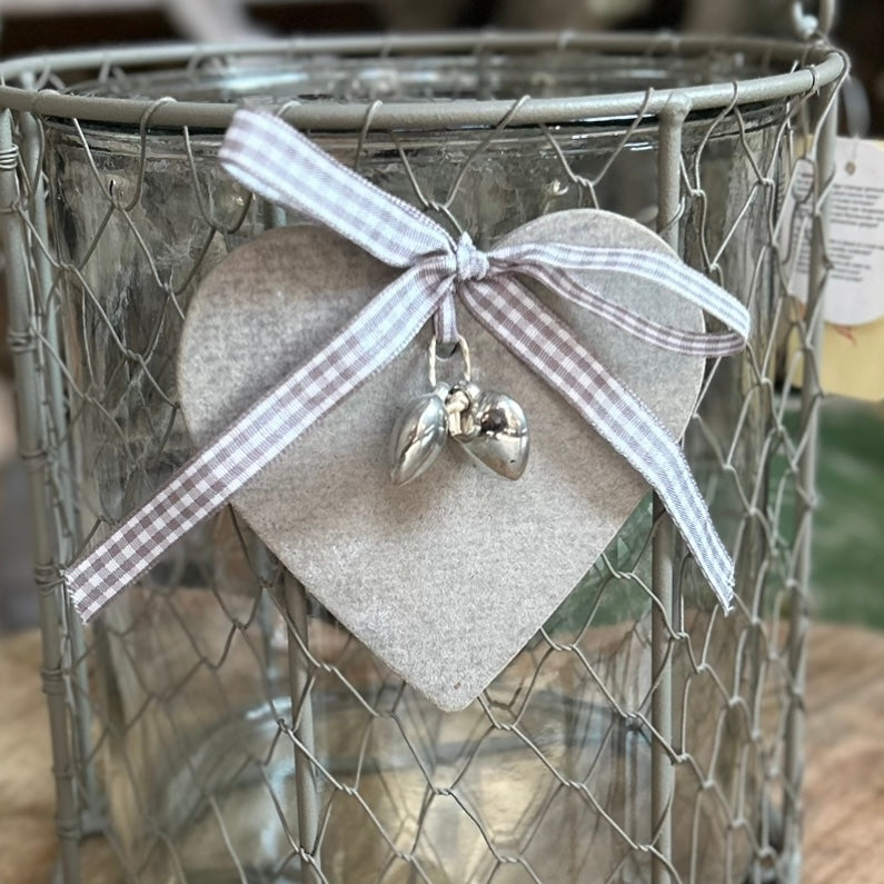 CLAYRE & EEF Lanterna Porta Candela con Cuore in Legno