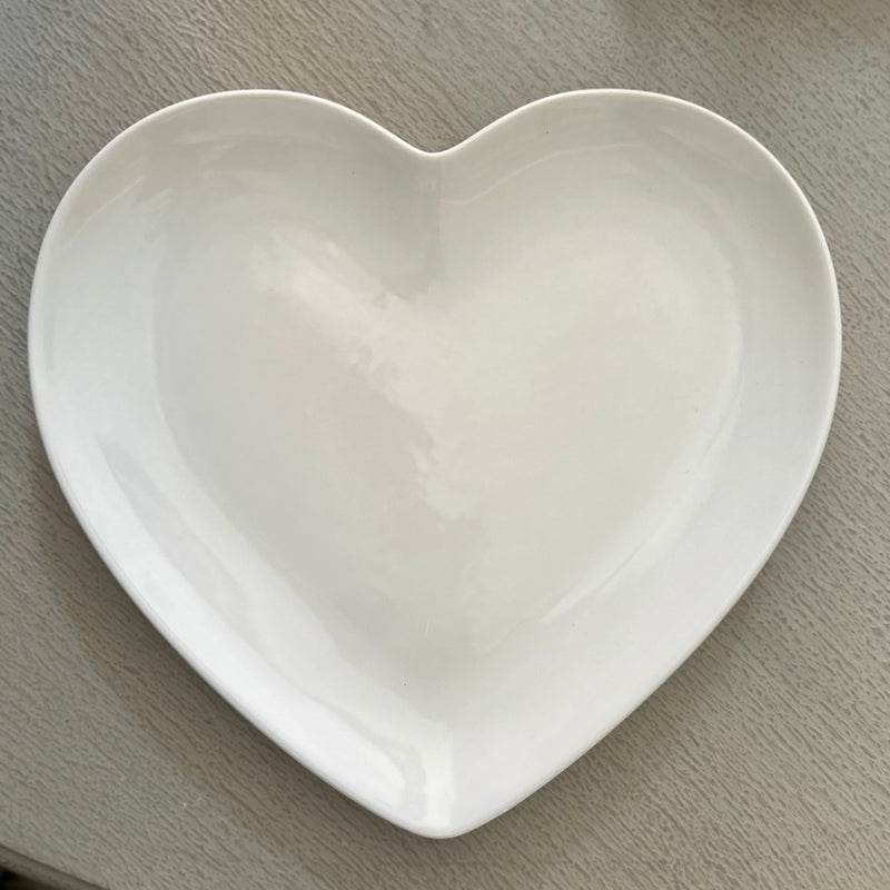 NUVOLE DI STOFFA Piatto/Vassoio Cuore  Bianco