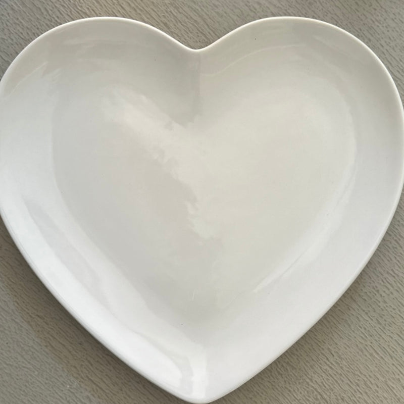 NUVOLE DI STOFFA Piatto/Vassoio Cuore  Bianco