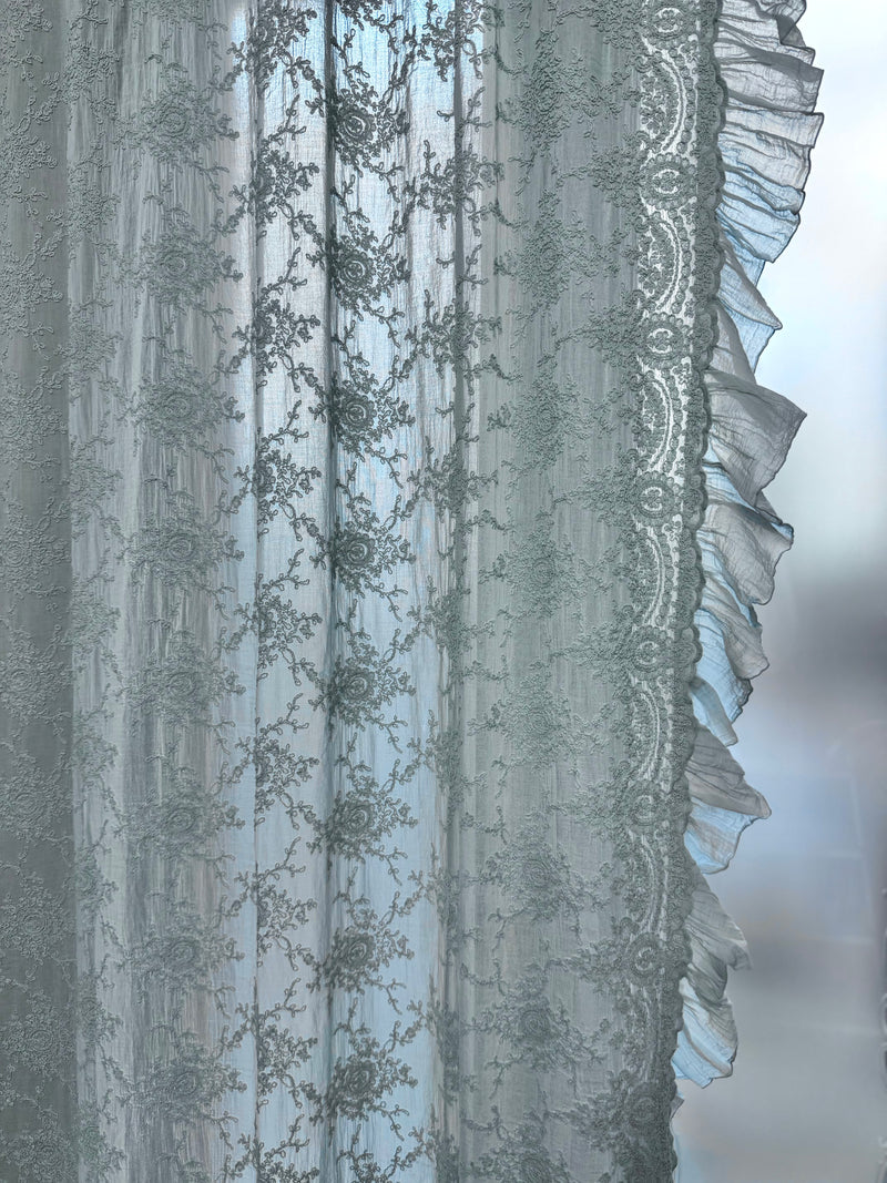 CHEZ MOI Tenda "ETOILE CORINZIO" in Cotone con Ricami Carta da Zucchero