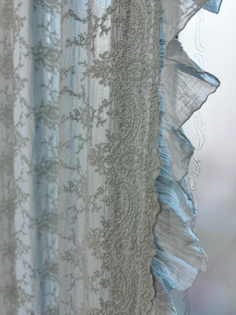 CHEZ MOI Tenda "ETOILE CORINZIO" in Cotone con Ricami Carta da Zucchero