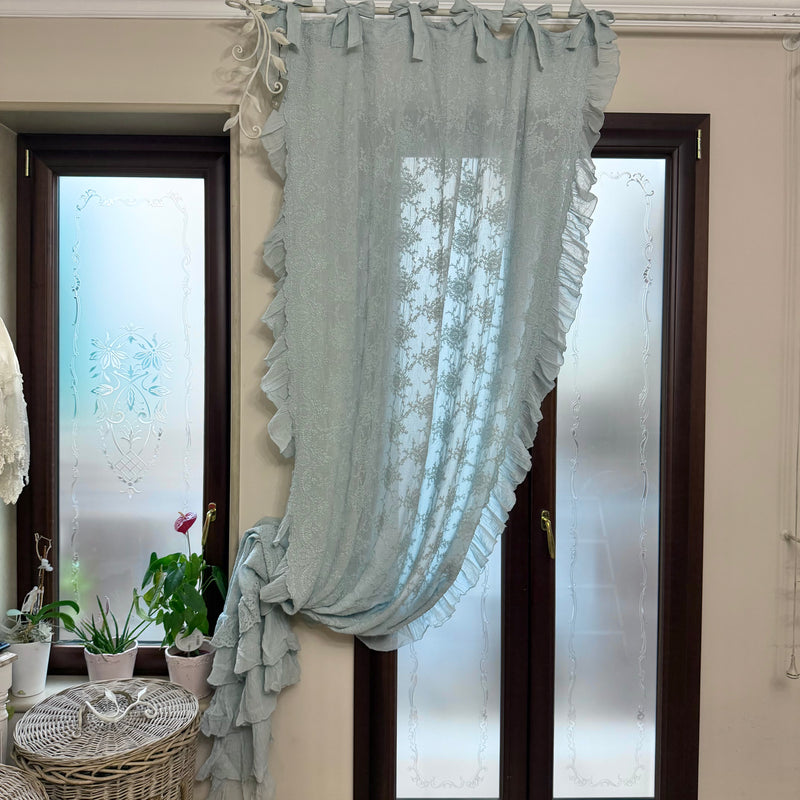 CHEZ MOI Tenda "ETOILE CORINZIO" in Cotone con Ricami Carta da Zucchero