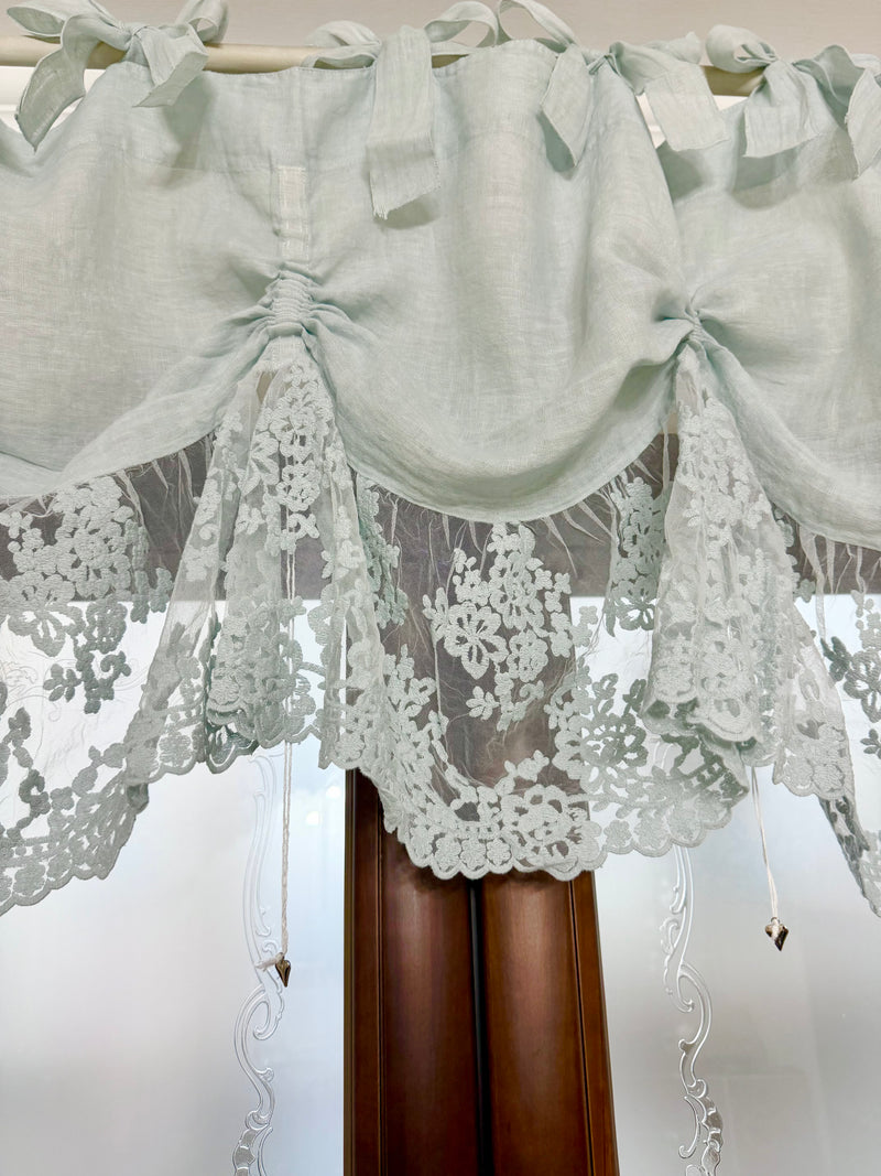 CHEZ MOI Mantovana in Lino e Pizzo "COULISSE FLORA" Carta da Zucchero