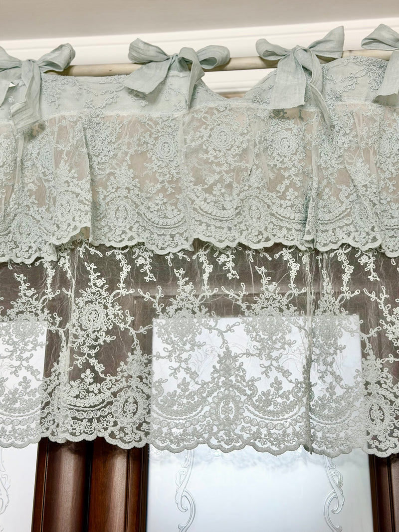 CHEZ MOI Mantovana in Cotone e Pizzo "BALZA CORINZIO" Carta da Zucchero