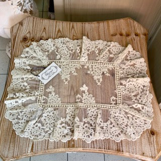 CHEZ MOI Centrino in Pizzo "VOLANT FLORA" Biscotto