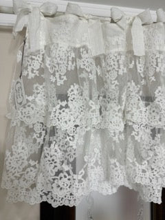 CHEZ MOI Mantovana in Cotone e Pizzo "MADEMOISELLE FLORA" Naturale