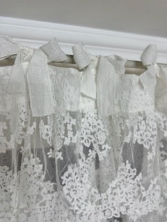 CHEZ MOI Mantovana in Cotone e Pizzo "MADEMOISELLE FLORA" Naturale