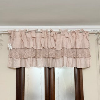 CHEZ MOI Mantovana in Lino e Pizzo "BALZA CORINZIO" Polvere di Cipria