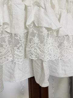 CHEZ MOI Mantovana in Lino e Pizzo "BALZA CORINZIO" Naturale