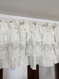 CHEZ MOI Mantovana in Lino e Pizzo "BALZA CORINZIO" Naturale