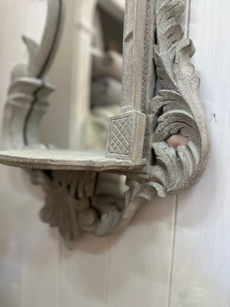 BLANC MARICLÒ Set 2 Specchi con Mensola in Legno "MARCELLA"