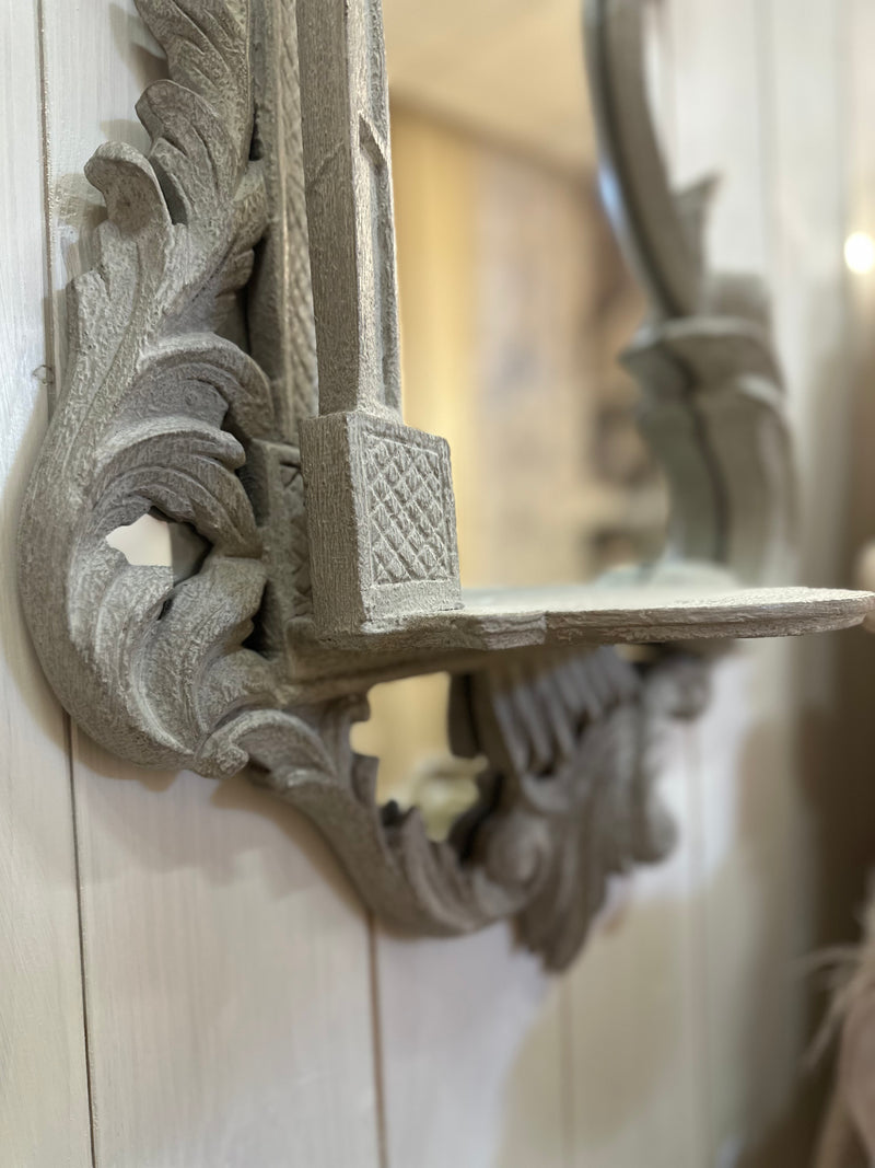 BLANC MARICLÒ Set 2 Specchi con Mensola in Legno "MARCELLA"