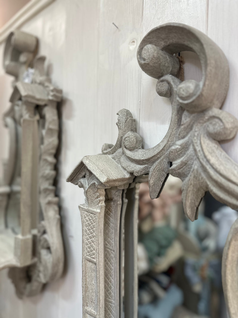 BLANC MARICLÒ Set 2 Specchi con Mensola in Legno "MARCELLA"