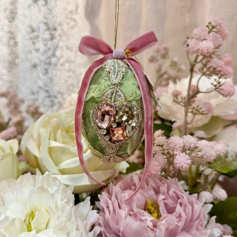 FIORI DI LENA Uovo in Velluto con Gioiello Cuore