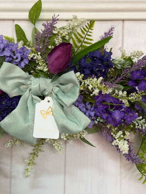 FIORI DI LENA Archetto con Decorazione Floreale e Fiocco