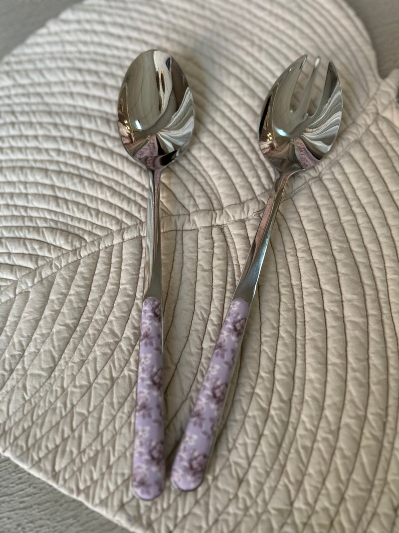 NEVA Posateria Set Posate per Insalata con Fiori Glicine