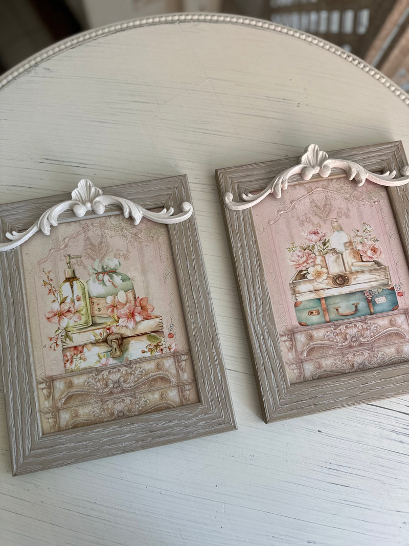 CESARIA ARTE Coppia Quadri in Legno con Cornice