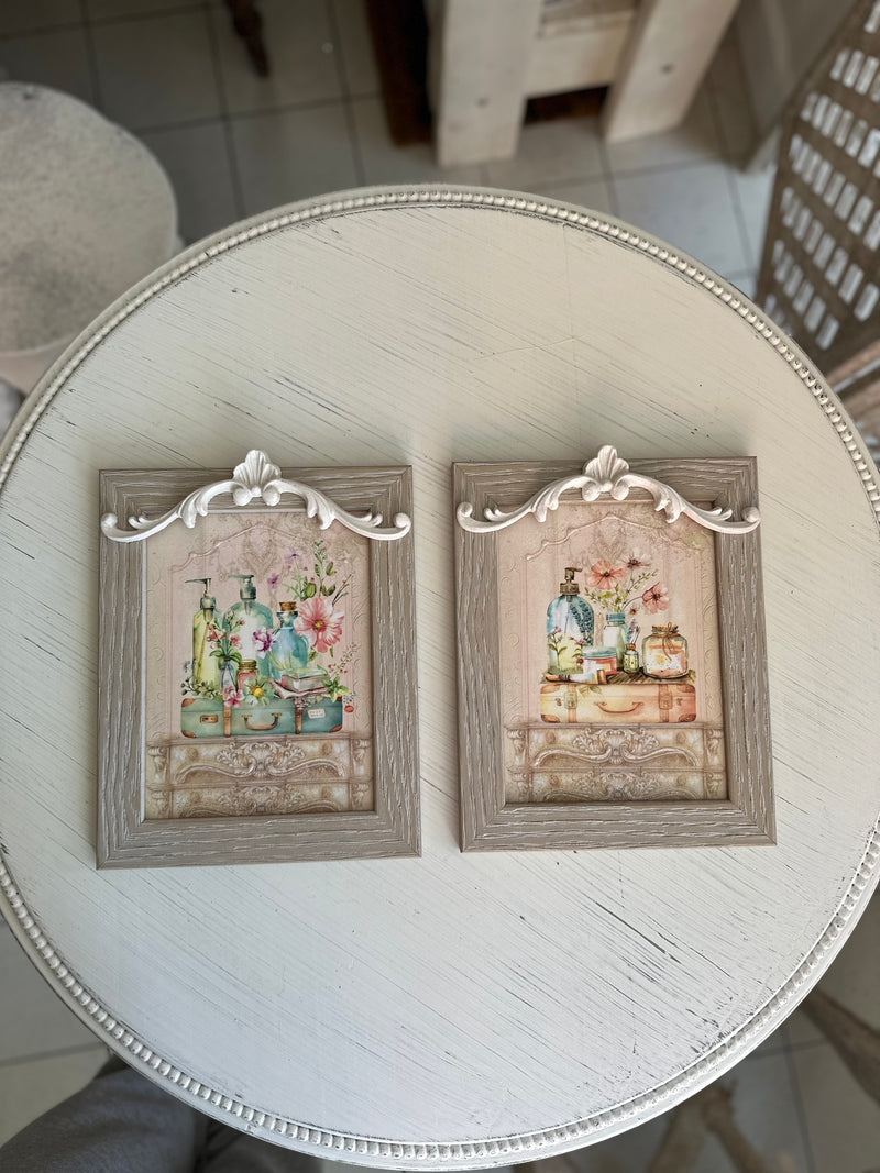 CESARIA ARTE Coppia Quadri in Legno con Cornice