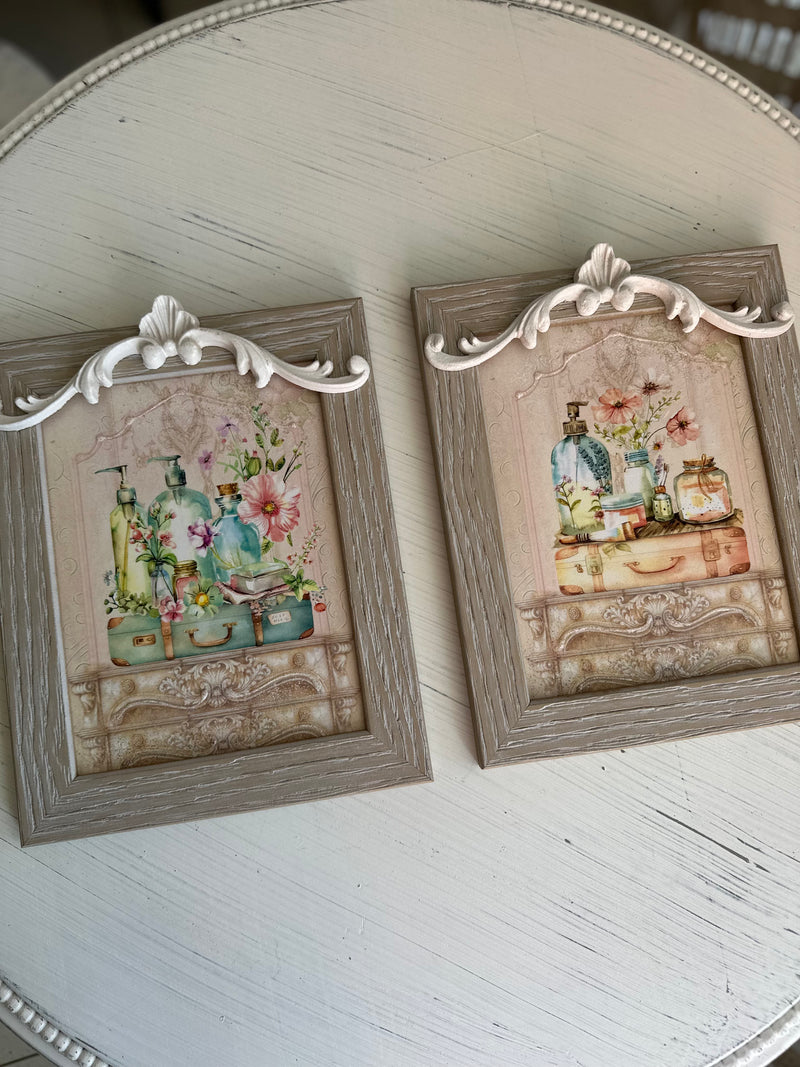 CESARIA ARTE Coppia Quadri in Legno con Cornice