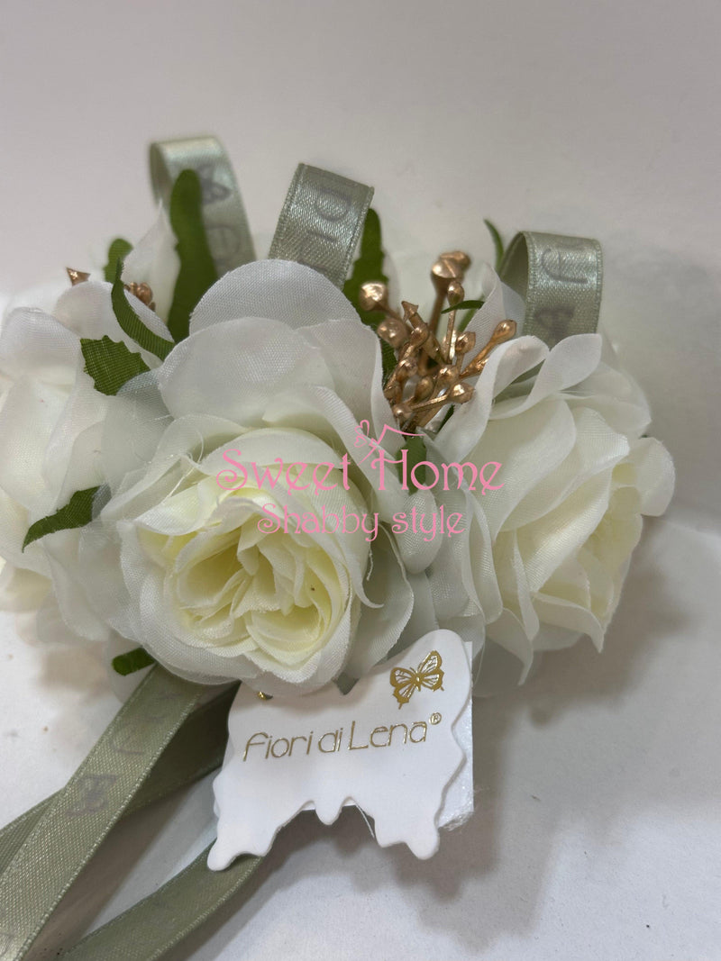 FIORI DI LENA Girocandela con Roselline Ortensie e Nebbiolina