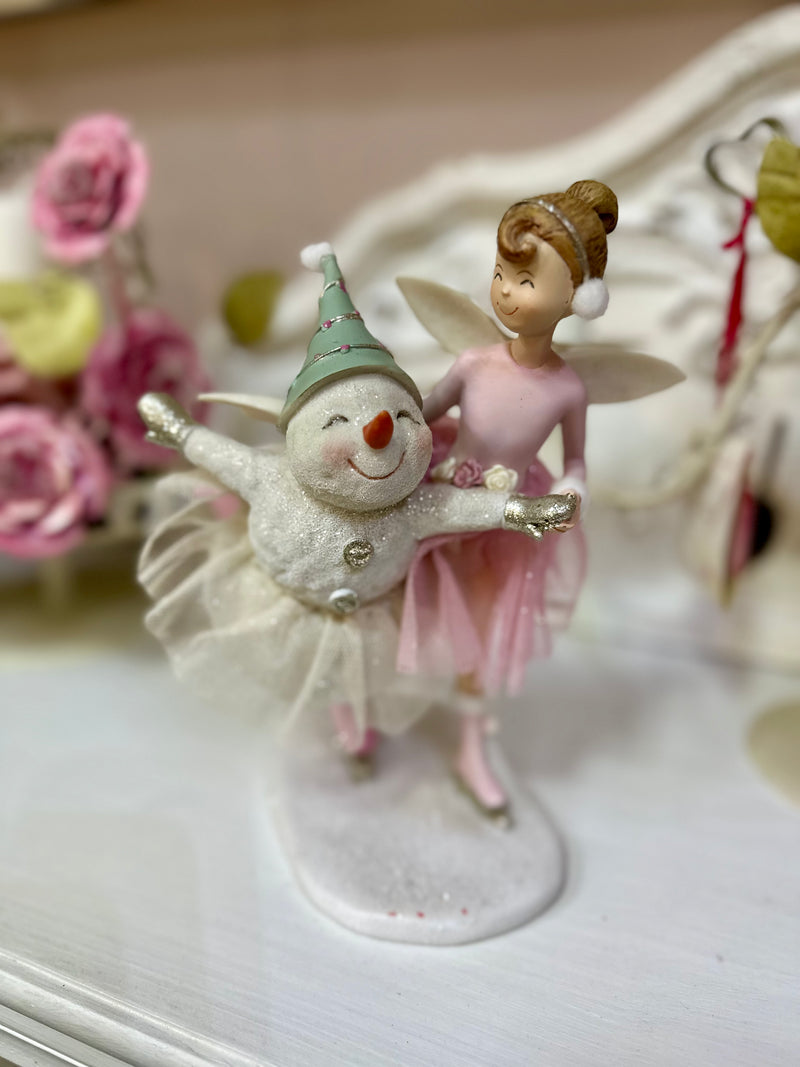 BIANCHI DINO Pupazzo di neve e Fatina su Ghiaccio con Pattini