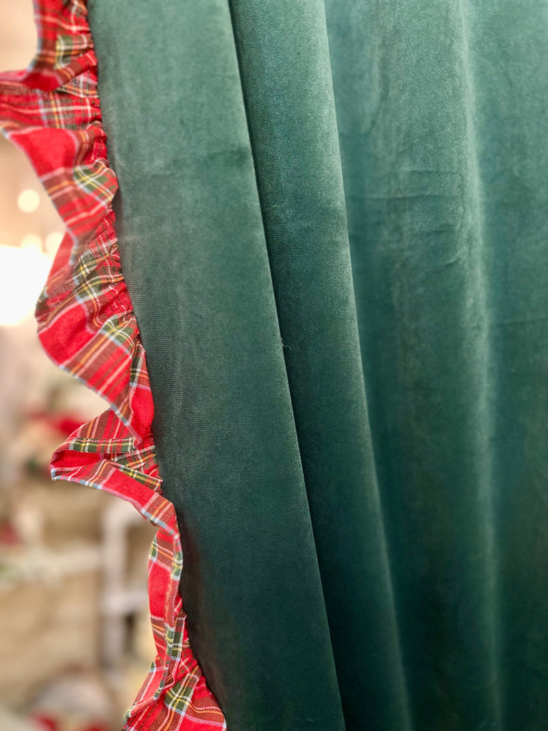 CLODETTE Tenda in Velluto con Rouches Tartan " BonBon "
